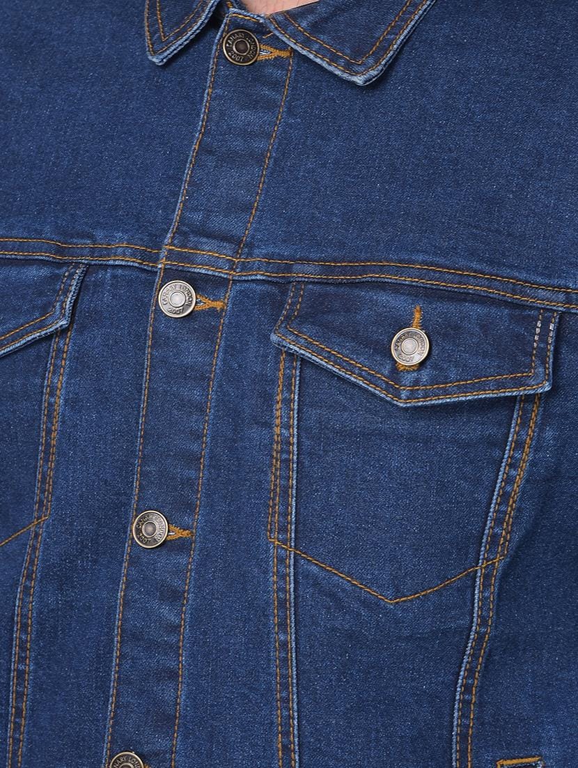 The BlueVibe navy blue Denim jacket for men