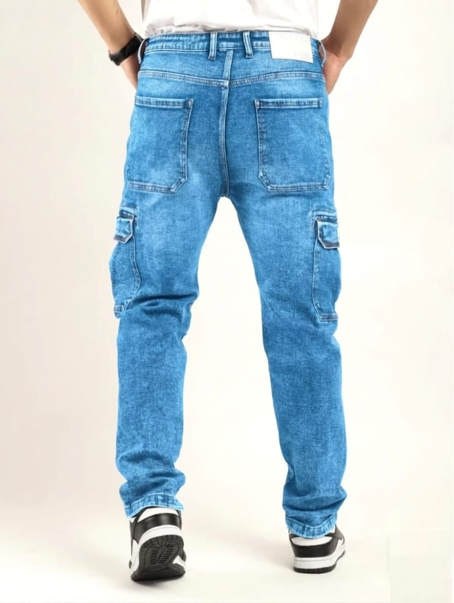 The BlueVibe best LIGHT blue color men cargo