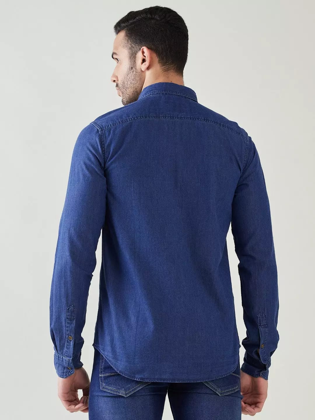The BlueVibe best Dark blue Denim men shirt