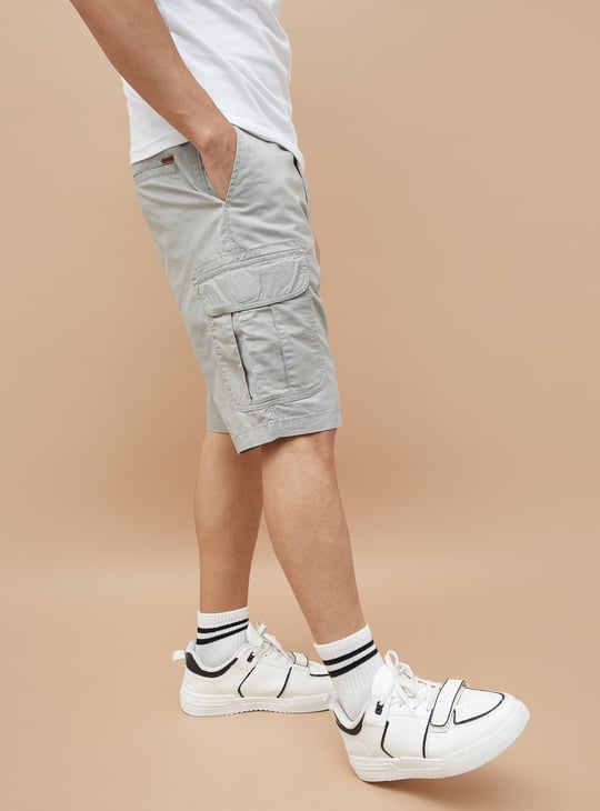 The BlueVibe best LIGHT GHREY denim lycra men cargo shorts