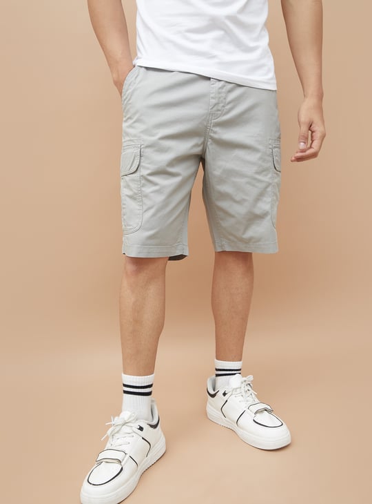 The BlueVibe best LIGHT GHREY denim lycra men cargo shorts