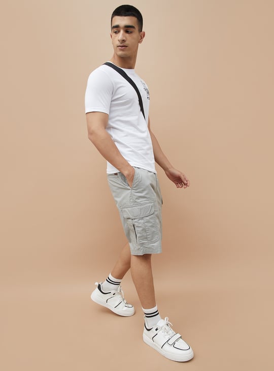 The BlueVibe best LIGHT GHREY denim lycra men cargo shorts