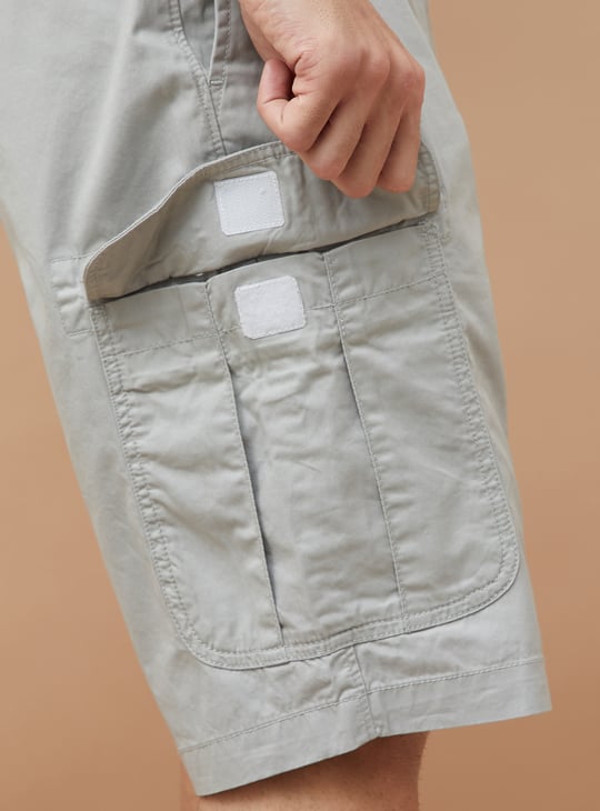 The BlueVibe best LIGHT GHREY denim lycra men cargo shorts