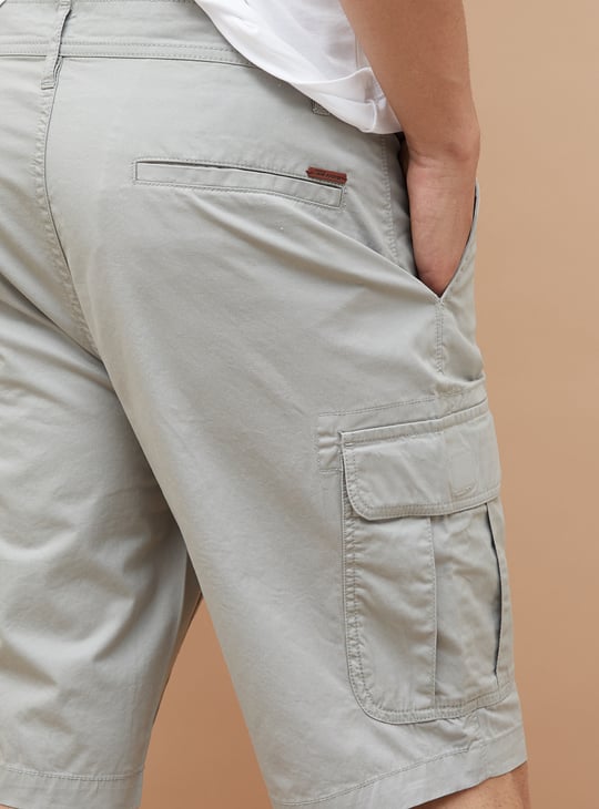 The BlueVibe best LIGHT GHREY denim lycra men cargo shorts