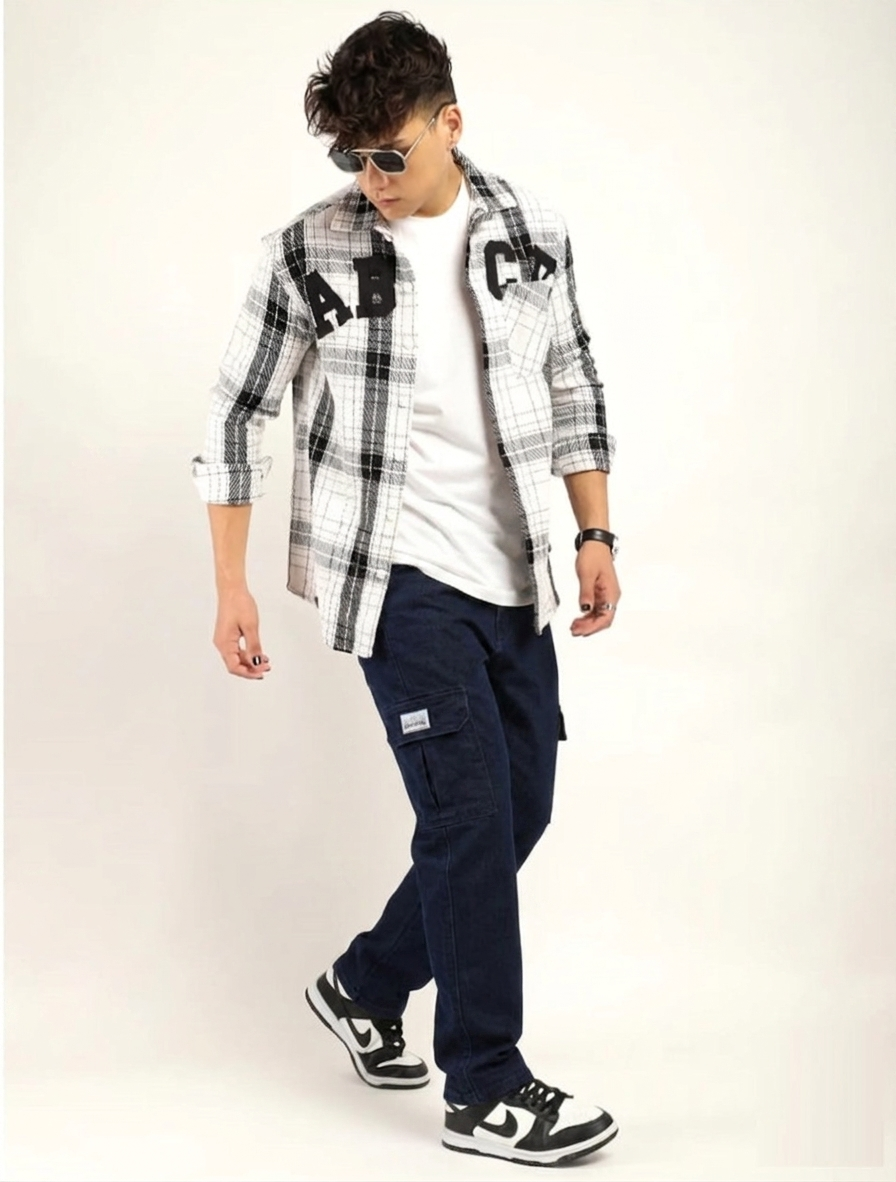 Jack&Jordan Ultra Dark blue denim cargo for men