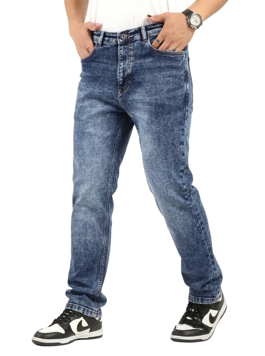 The BlueVibe best Regular Fit Carbon blue men jeans