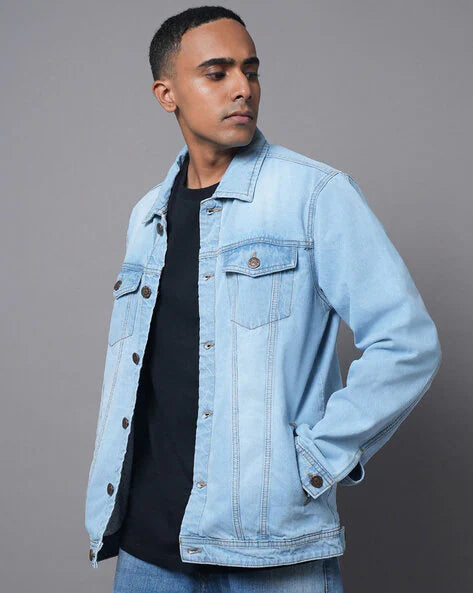 The BlueVibe Light blue Denim jacket for men