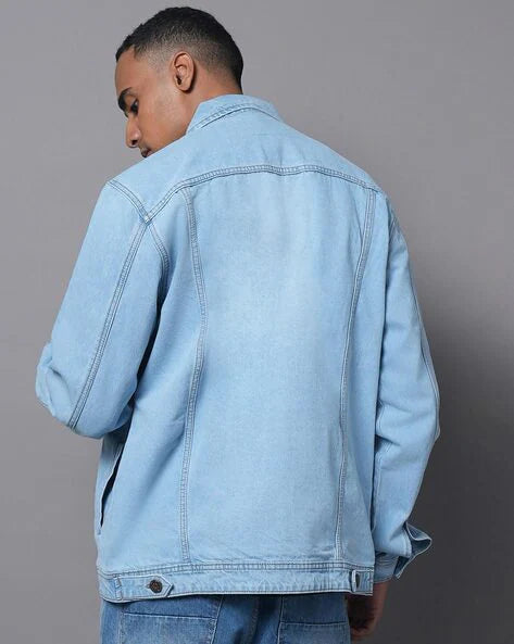 The BlueVibe Light blue Denim jacket for men