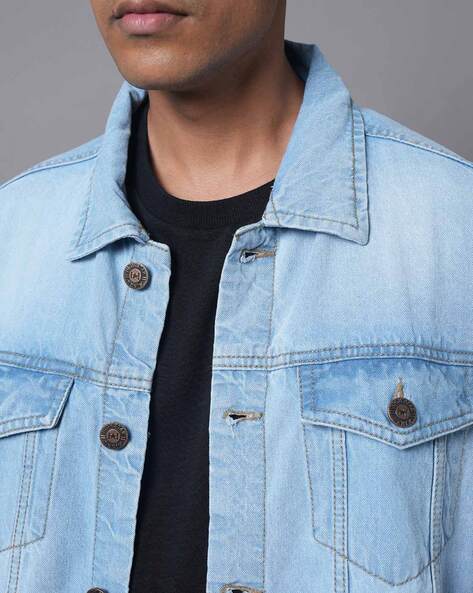 The BlueVibe Light blue Denim jacket for men