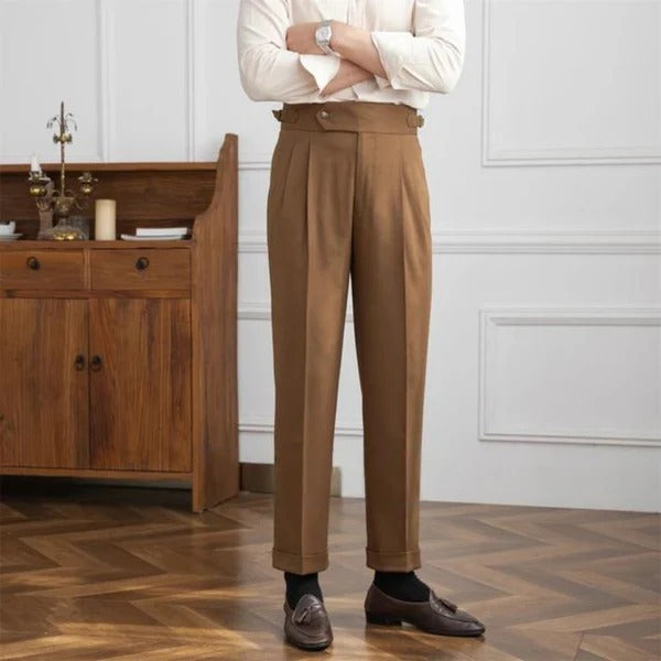 The BlueVibe Dark Broun Premium Italian Cut Cotton Gurkha Pant.