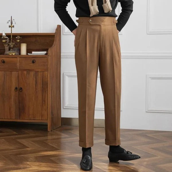The BlueVibe Dark Broun Premium Italian Cut Cotton Gurkha Pant.