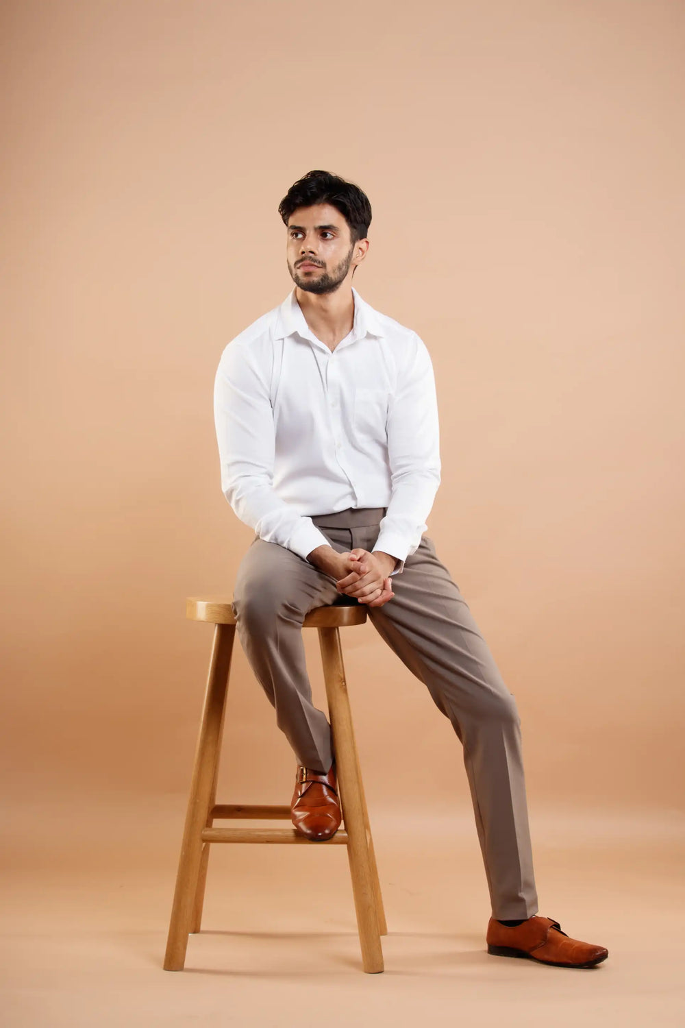 The BlueVibe Premium Light Broun Italian Pattern Cotton Gurkha Pant.