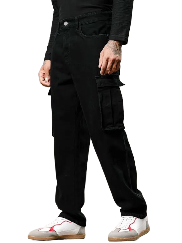 The BlueVibe - Z- black ( BUY 1 GET- 1 FREE )   denim cargo for men