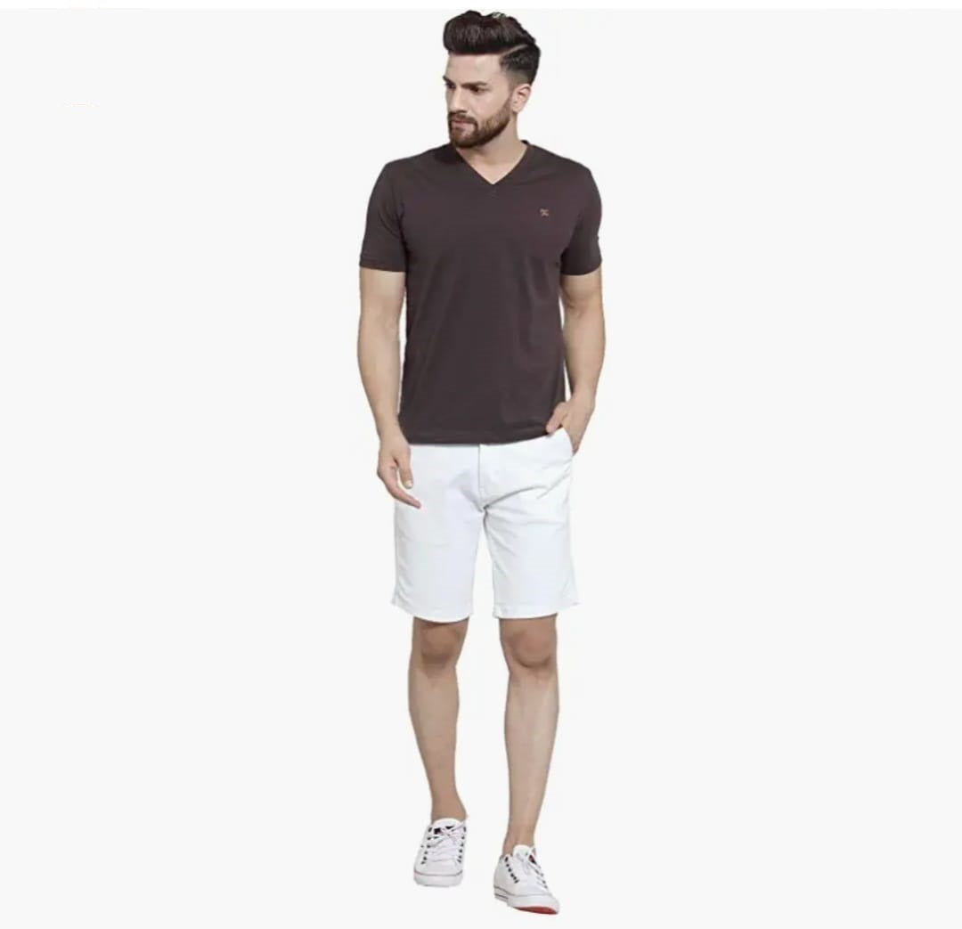 The BlueVibe fully stretchable white chino men shorts