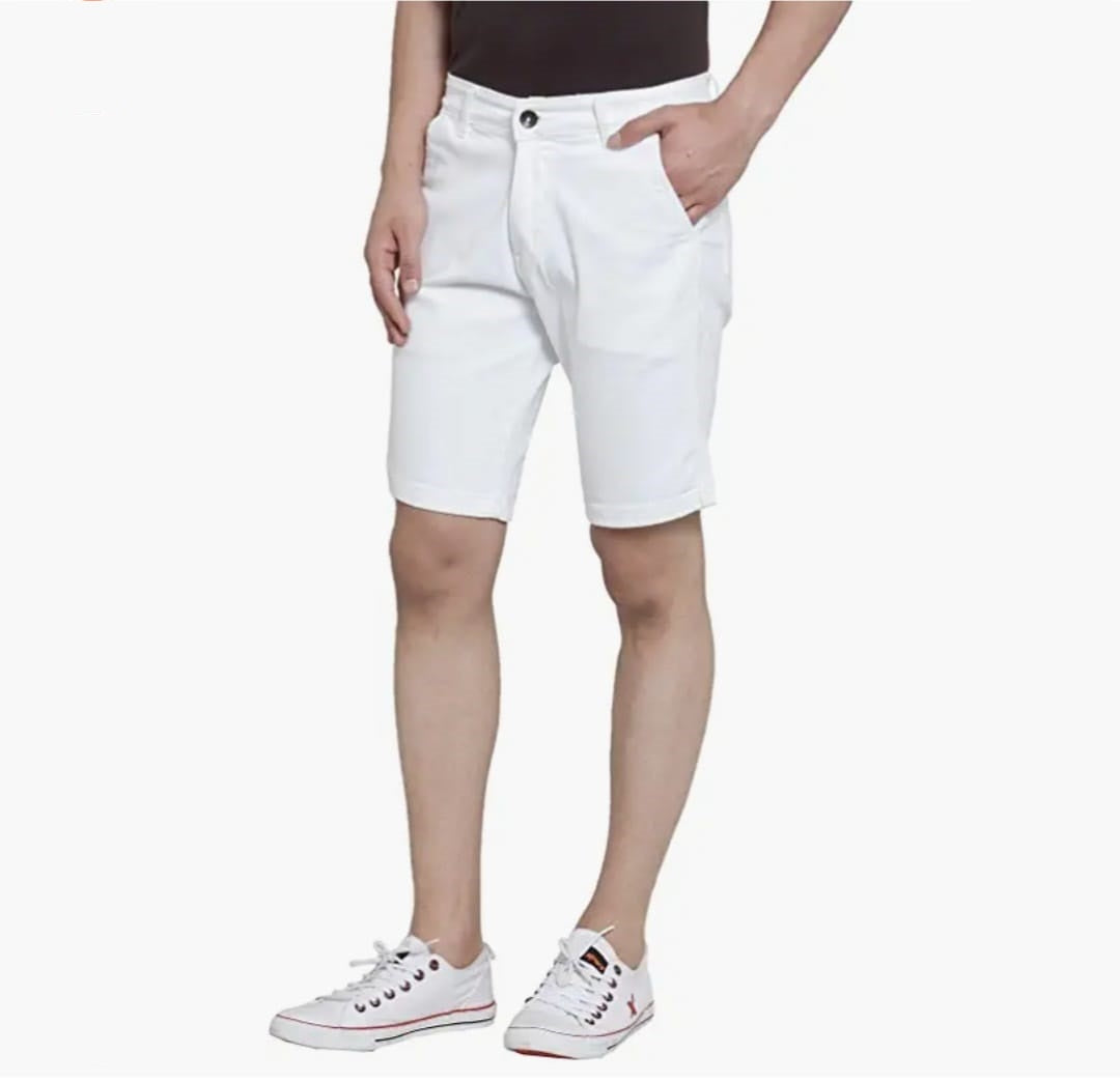 The BlueVibe fully stretchable white chino men shorts