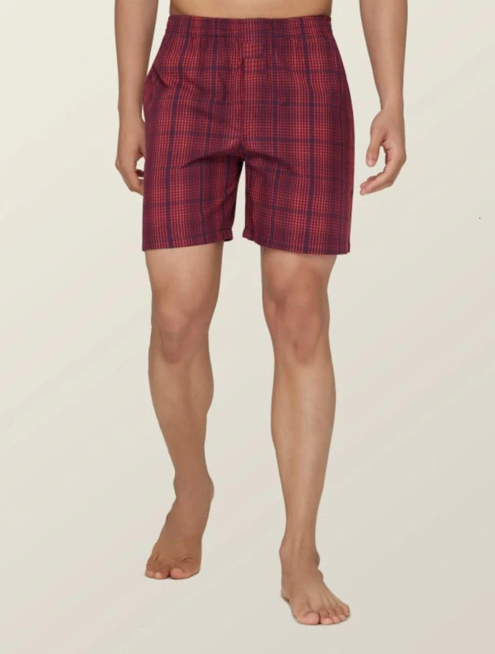 The BlueVibe red check men cotton boxer