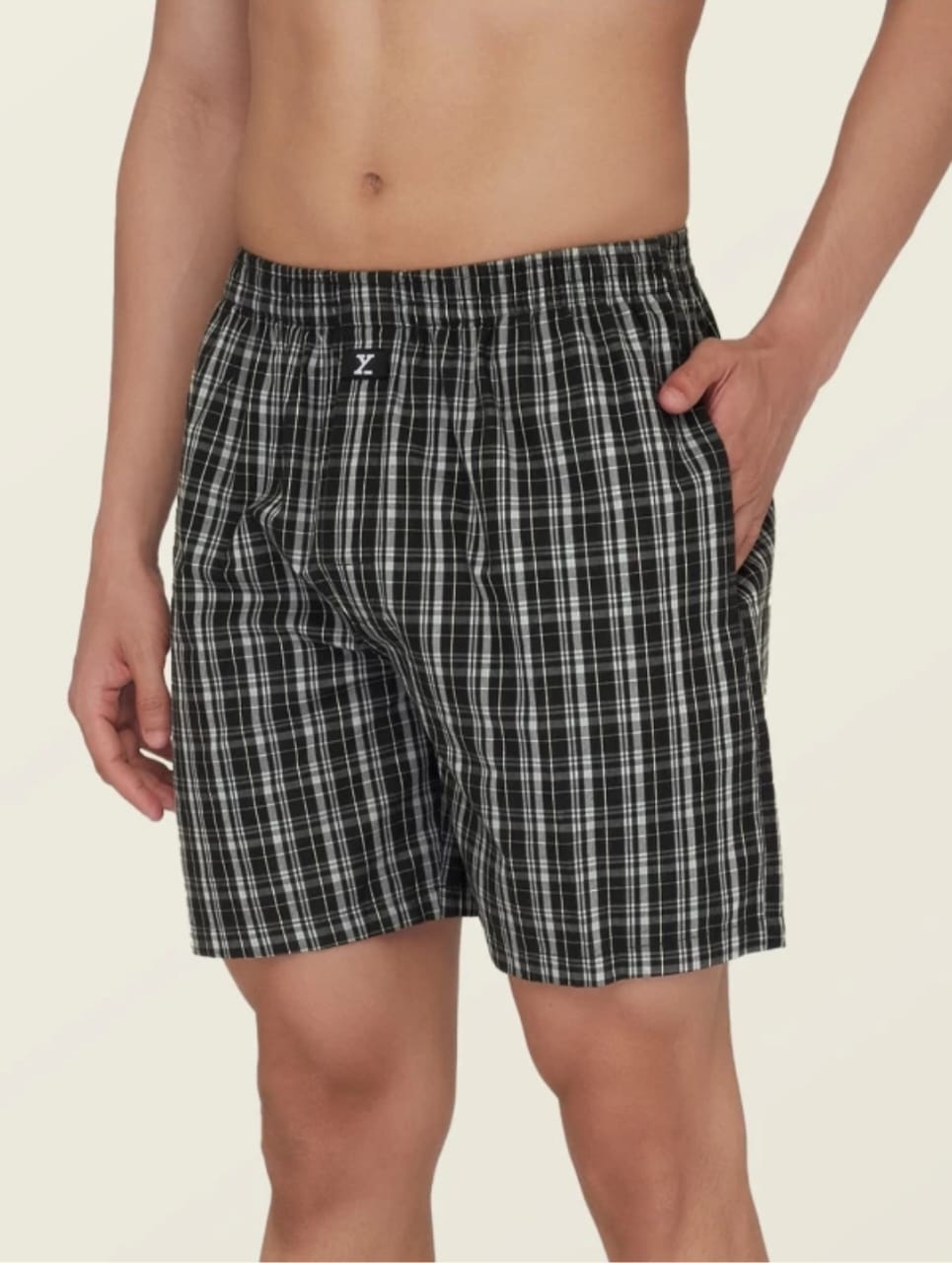 The BlueVibe best cotton fabric men check boxer