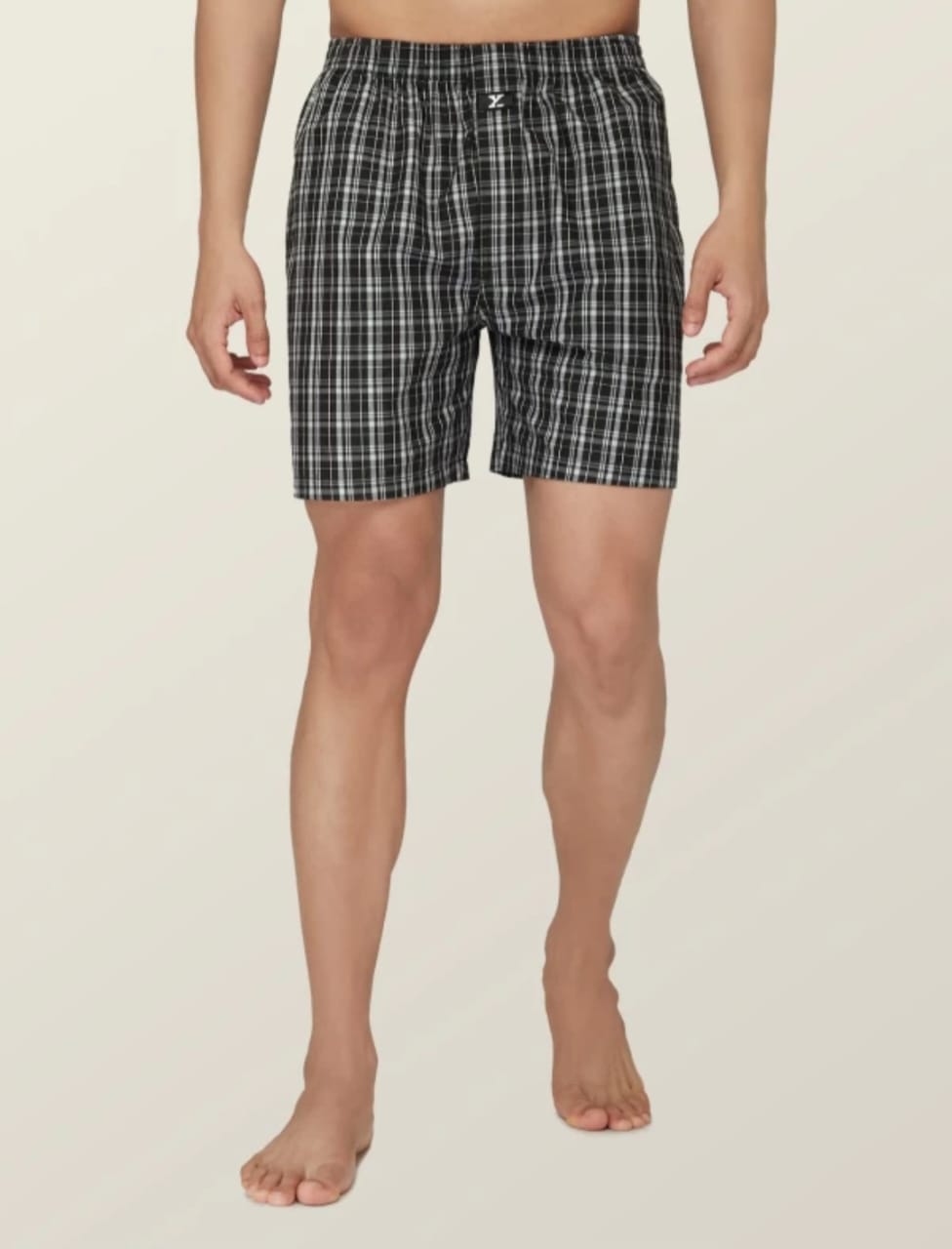 The BlueVibe best cotton fabric men check boxer