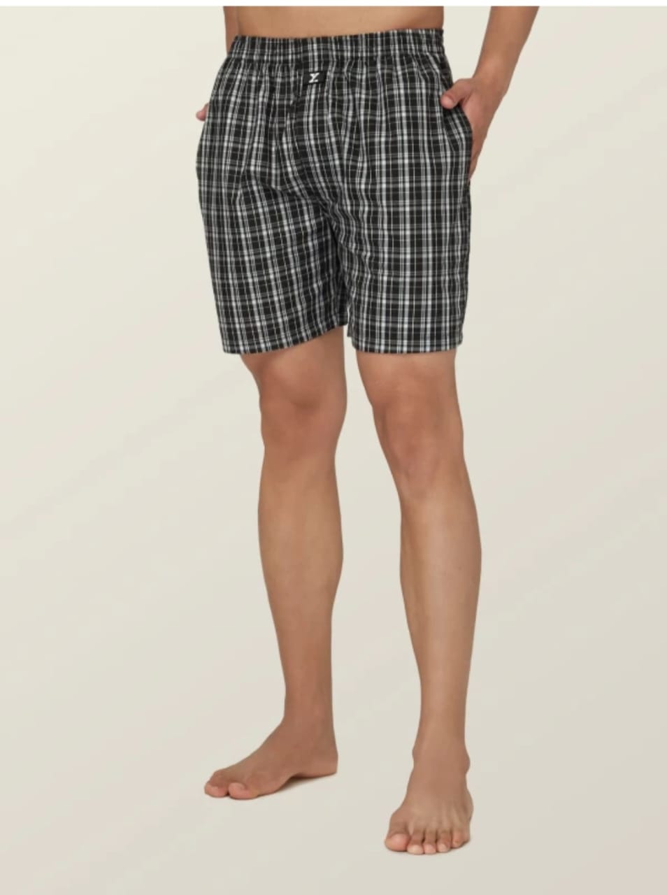 The BlueVibe best cotton fabric men check boxer