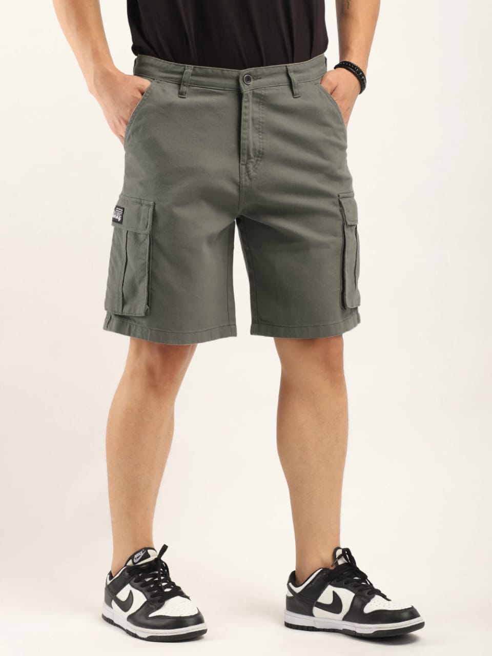 The BlueVibe best dark DARK GHREY denim lycra men cargo shorts