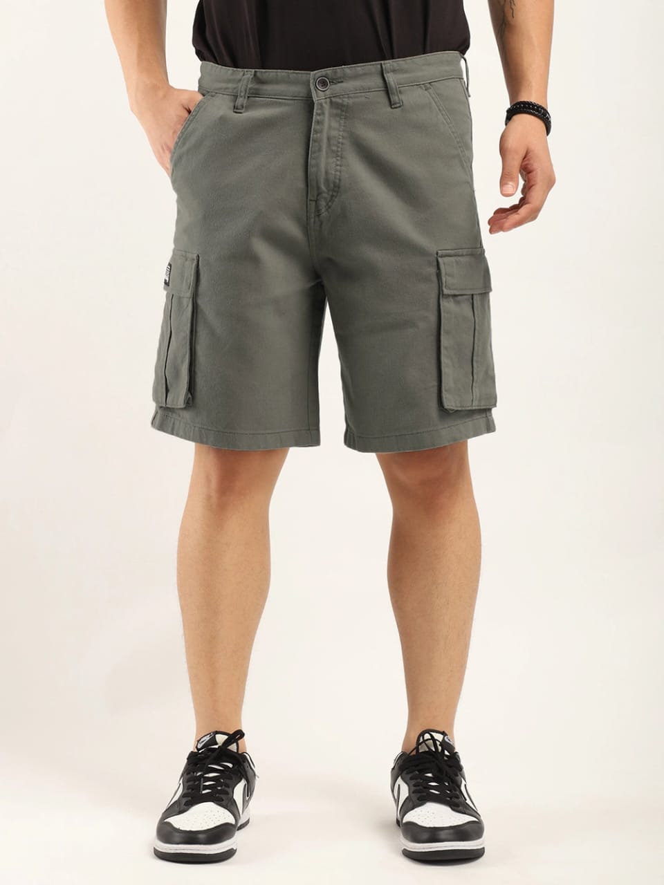 The BlueVibe best dark DARK GHREY denim lycra men cargo shorts