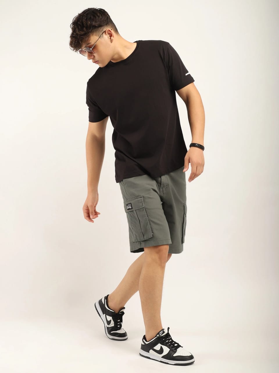 The BlueVibe best dark DARK GHREY denim lycra men cargo shorts