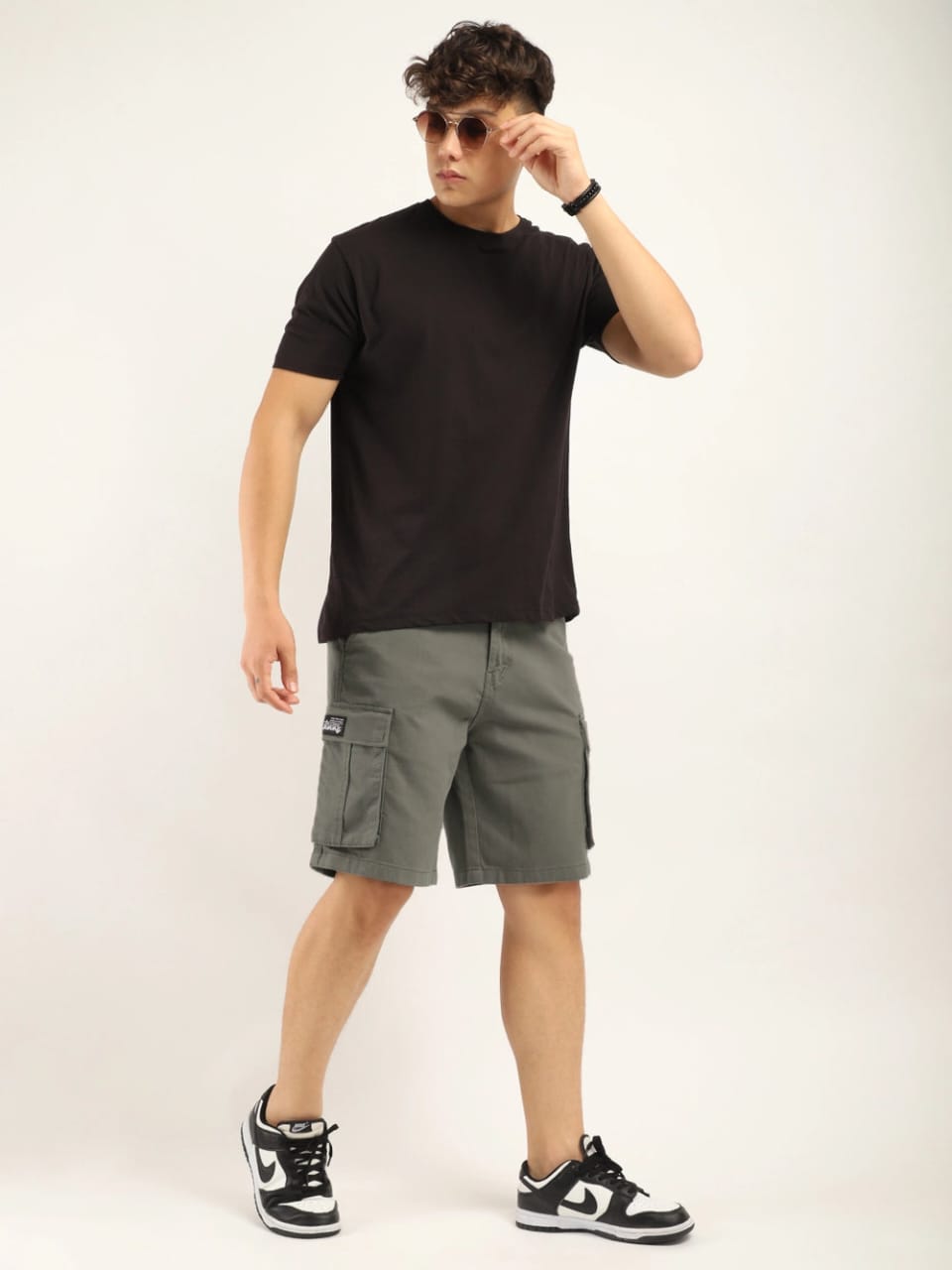 The BlueVibe best dark DARK GHREY denim lycra men cargo shorts