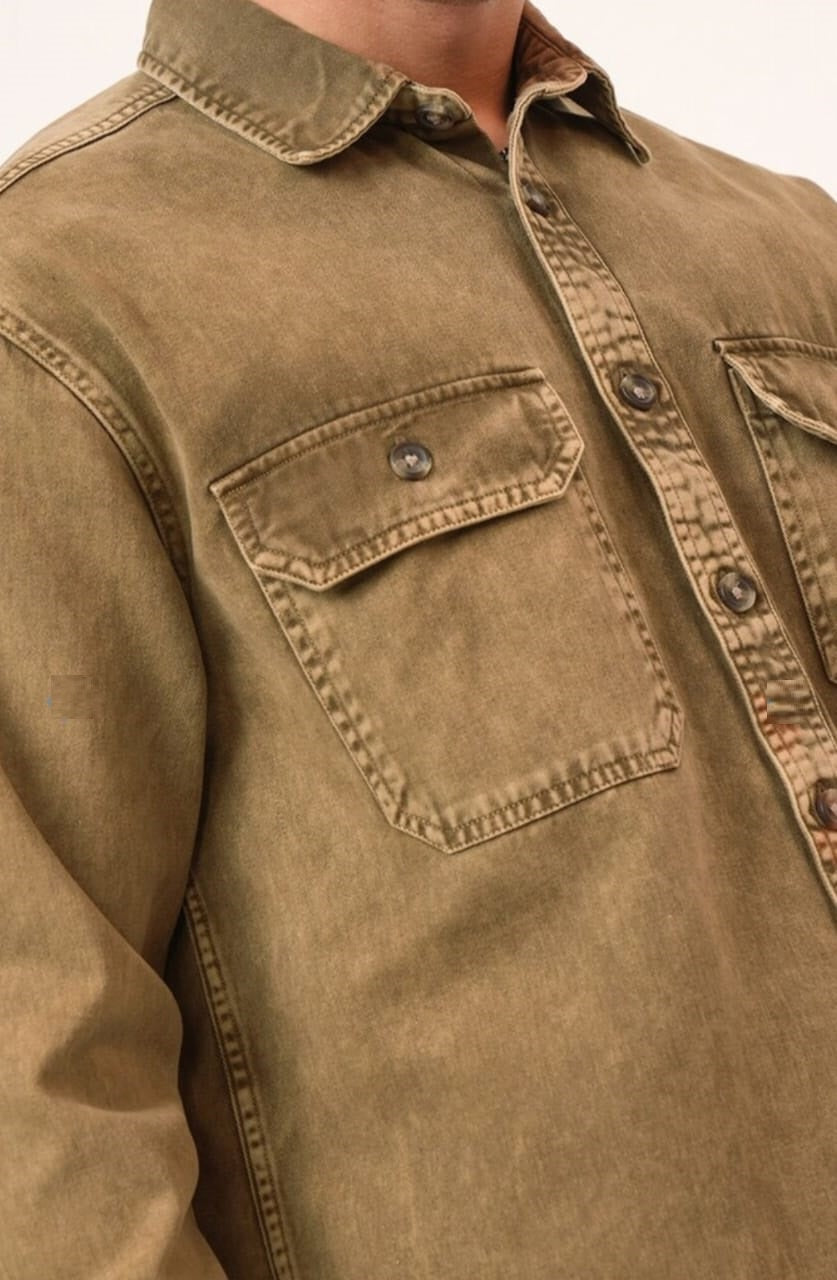 The BlueVibe best mustard color denim shirt