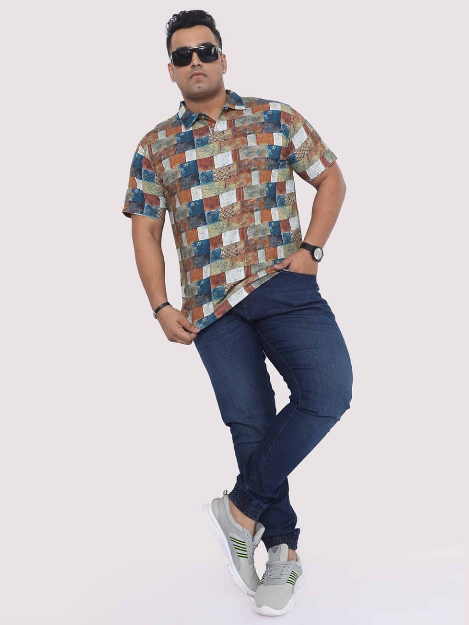 The BlueVibe blue color plus size men jeans