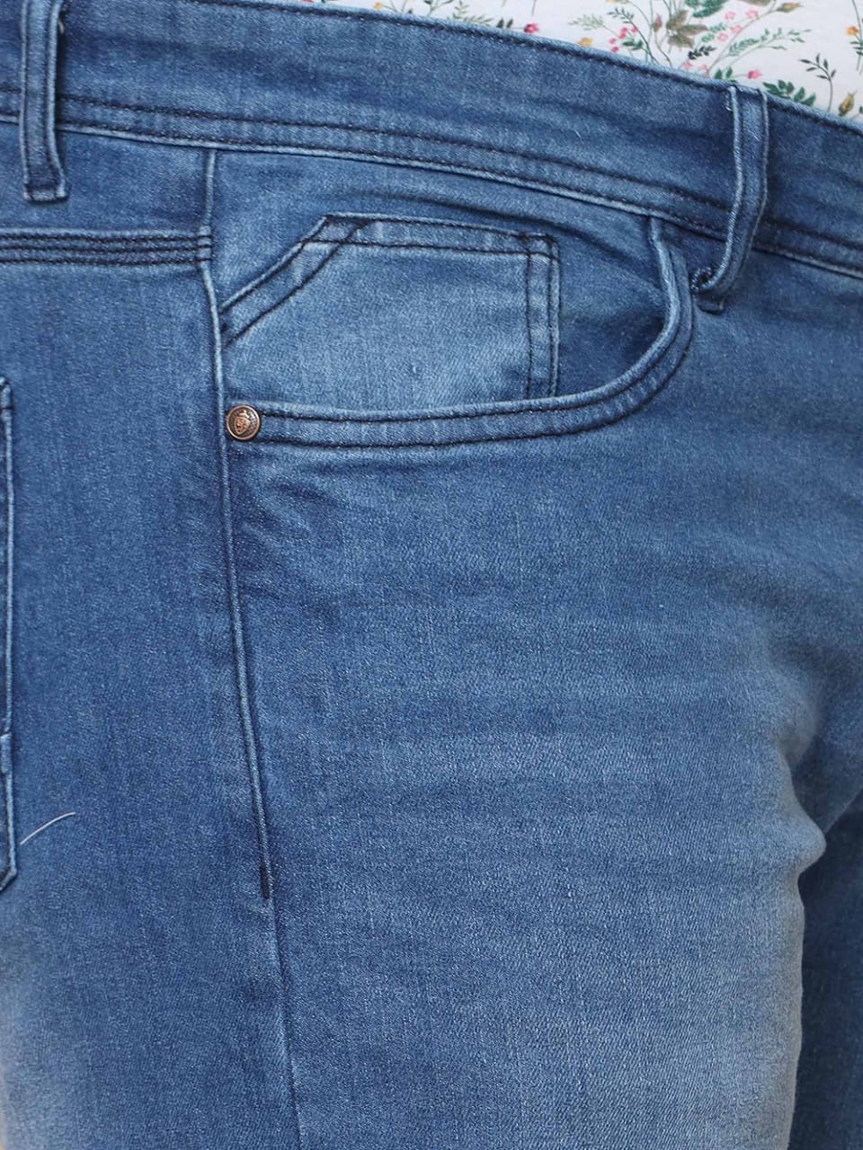 The BlueVibe Light blue plus size men denim