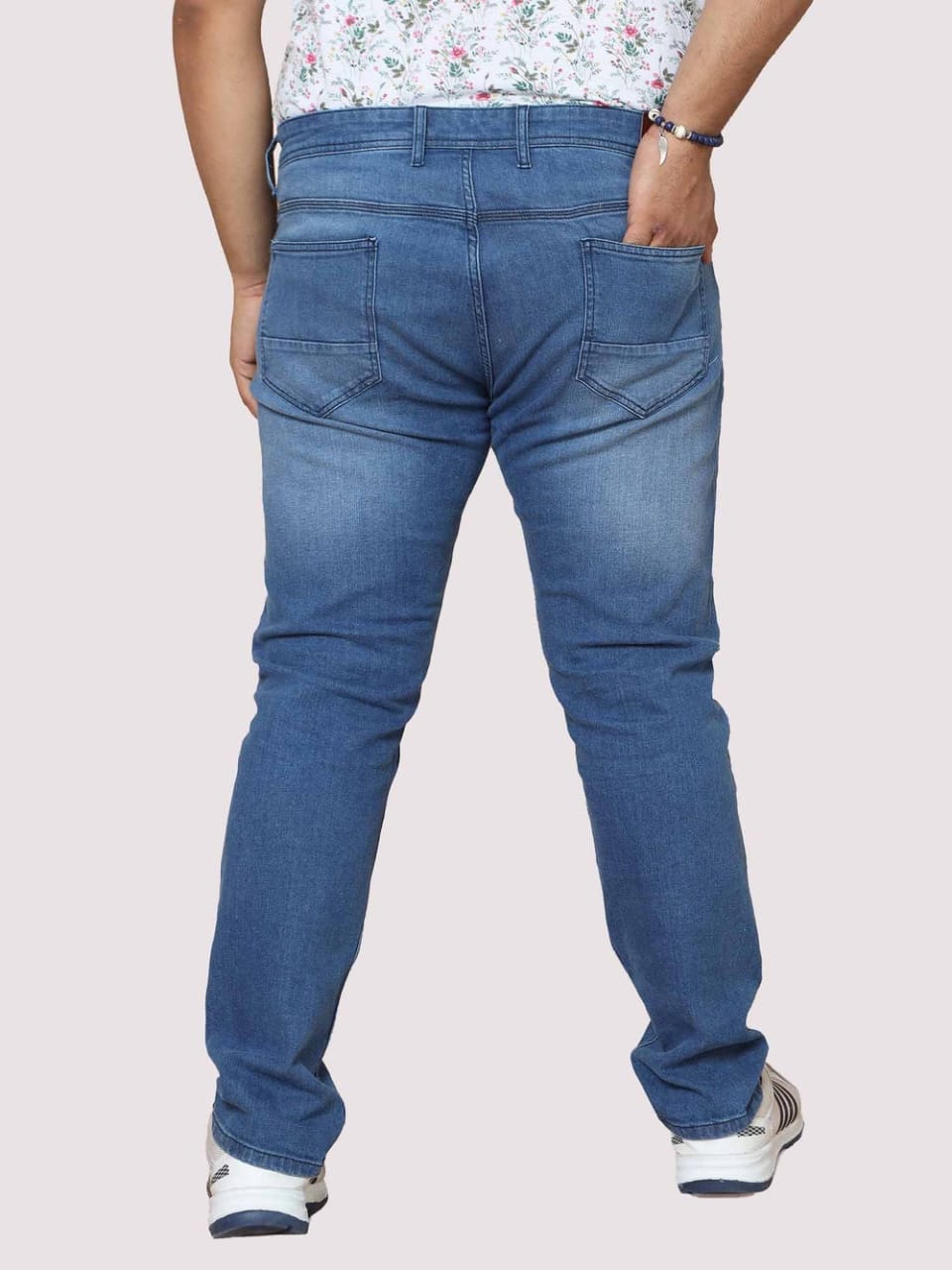 The BlueVibe Light blue plus size men denim