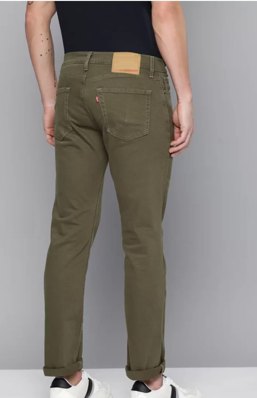 The BlueVibe men olive green stretchable cotton by cotton best jeans