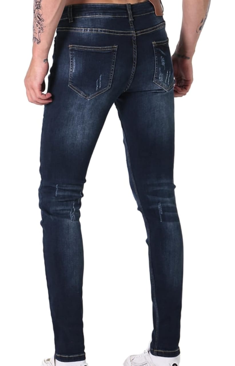 The BlueVibe super denim cotton lycra damage men jeans
