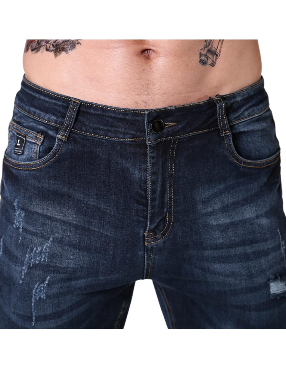 The BlueVibe super denim cotton lycra damage men jeans