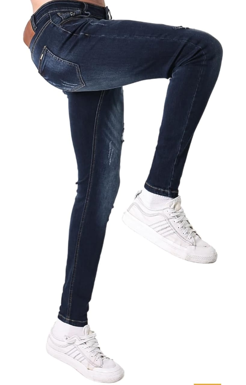 The BlueVibe super denim cotton lycra damage men jeans