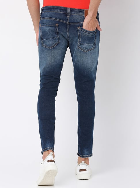 The BlueVibe super light denim cotton lycra damage men jeans
