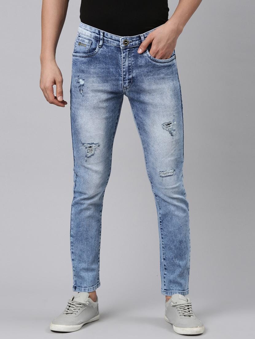 The BlueVibe super light denim light lycra damage men jeans