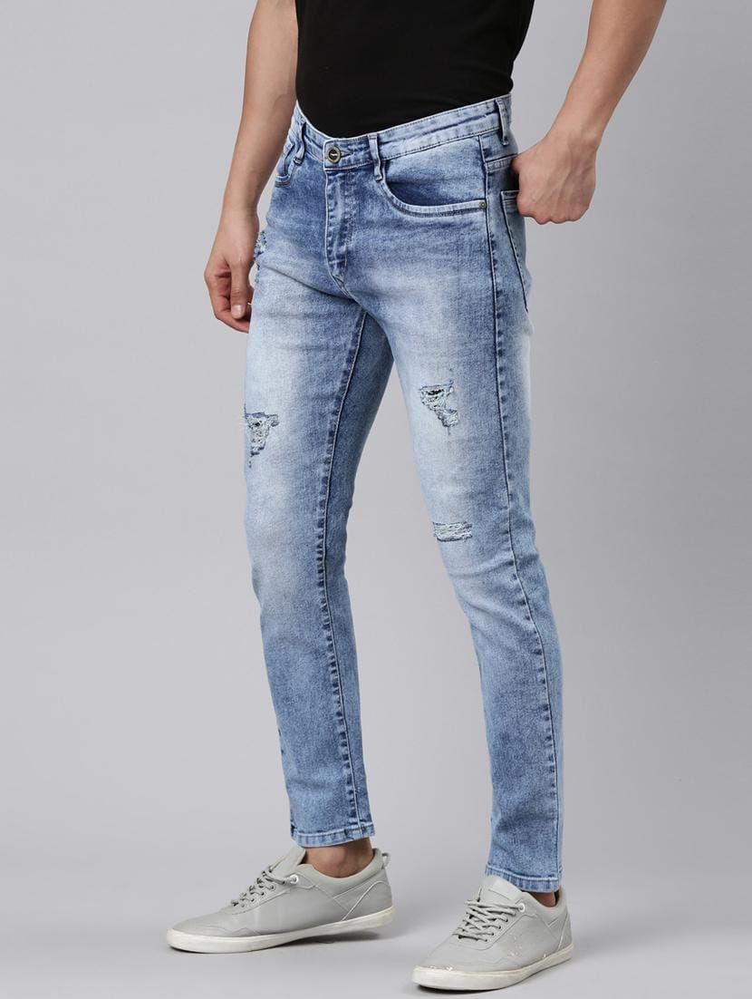 The BlueVibe super light denim light lycra damage men jeans