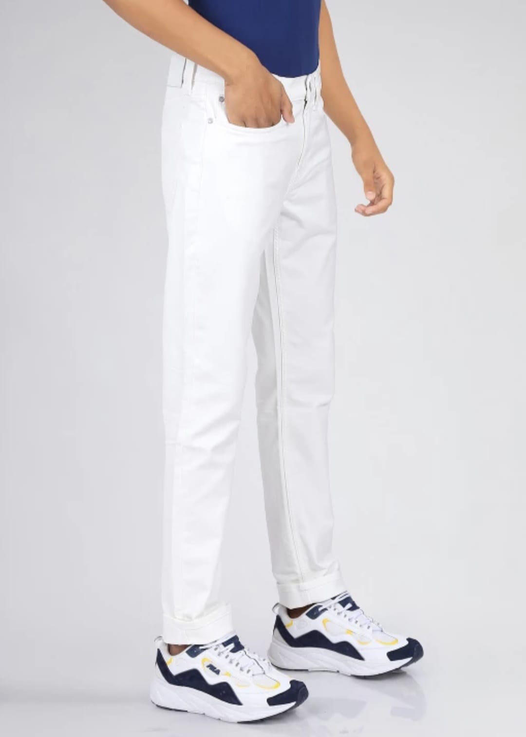 The BlueVibe best fabric denim white men jeans