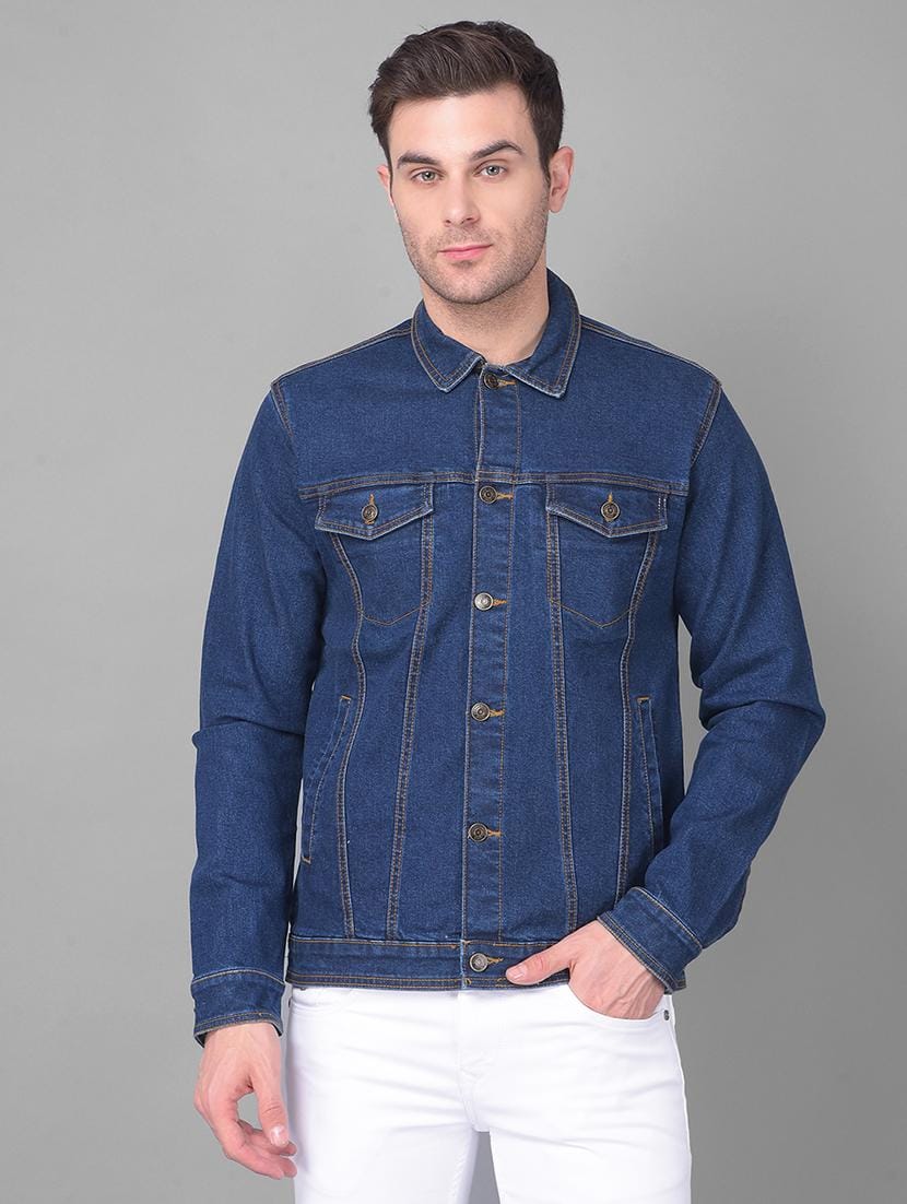 The BlueVibe navy blue Denim jacket for men