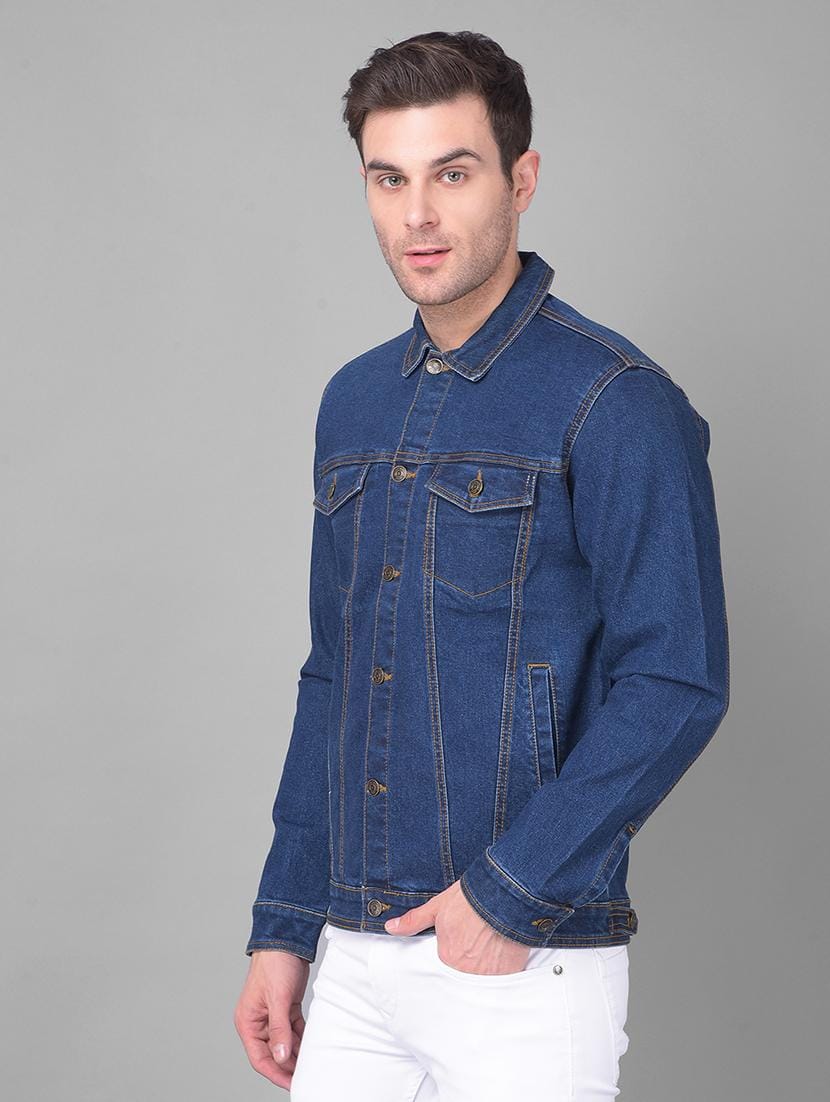 The BlueVibe navy blue Denim jacket for men