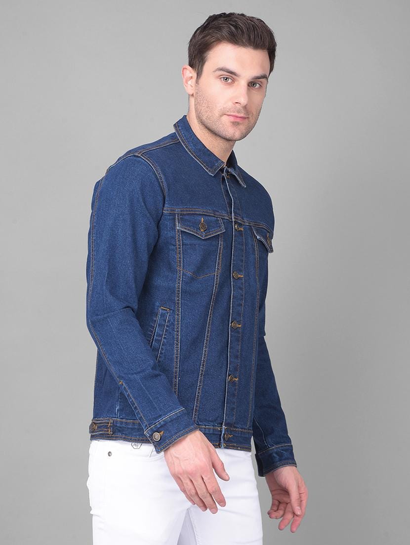 The BlueVibe navy blue Denim jacket for men