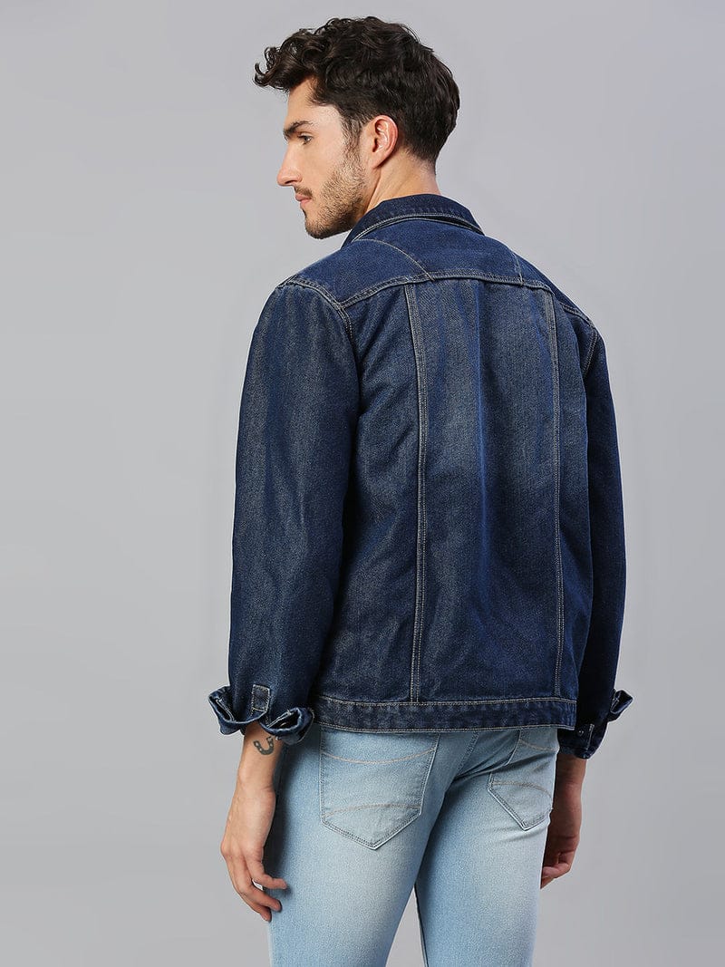 The BlueVibe Dark blue Denim jacket for men