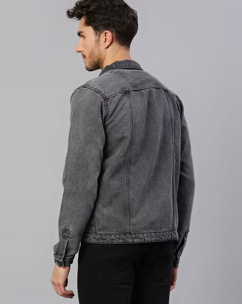 The BlueVibe Black Denim jacket for men