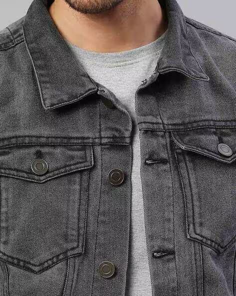 The BlueVibe Black Denim jacket for men