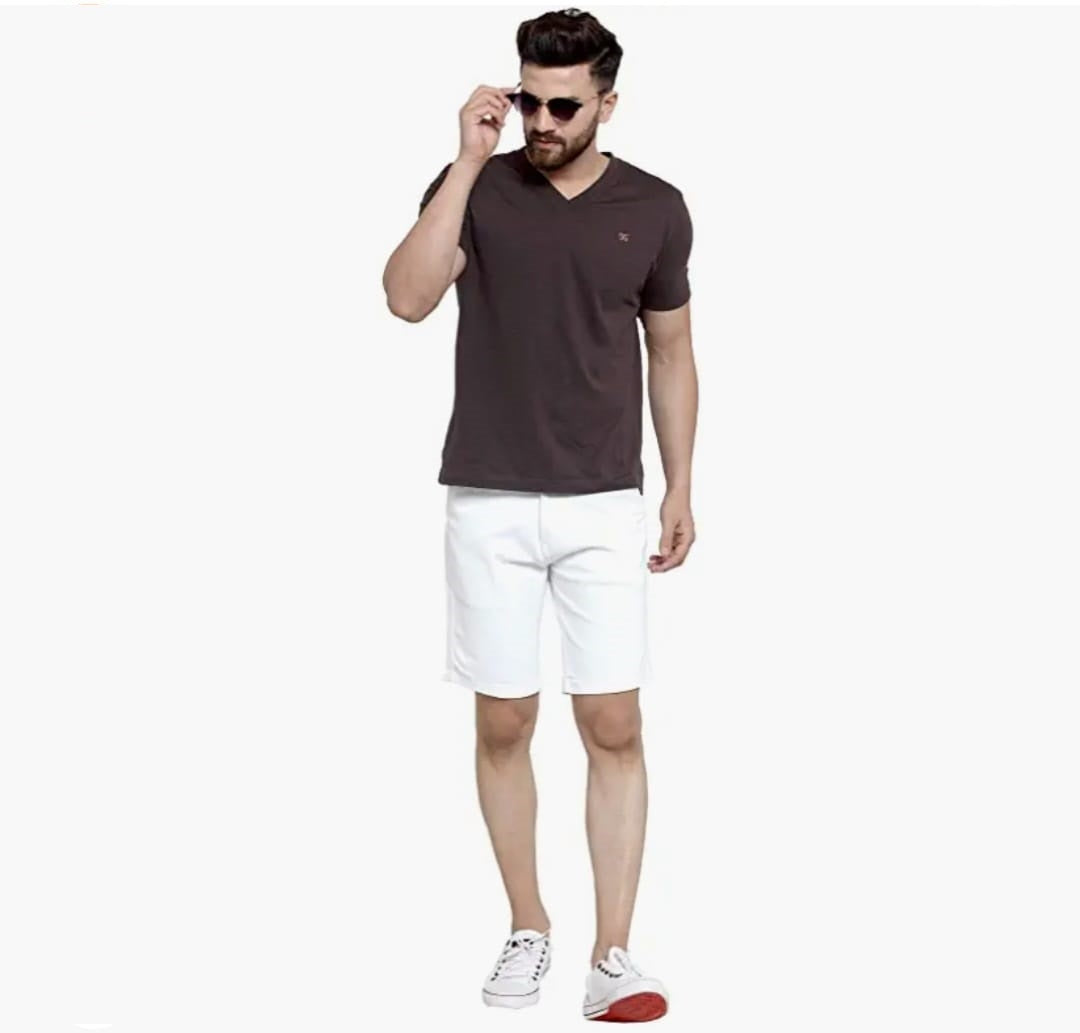 The BlueVibe fully stretchable white chino men shorts
