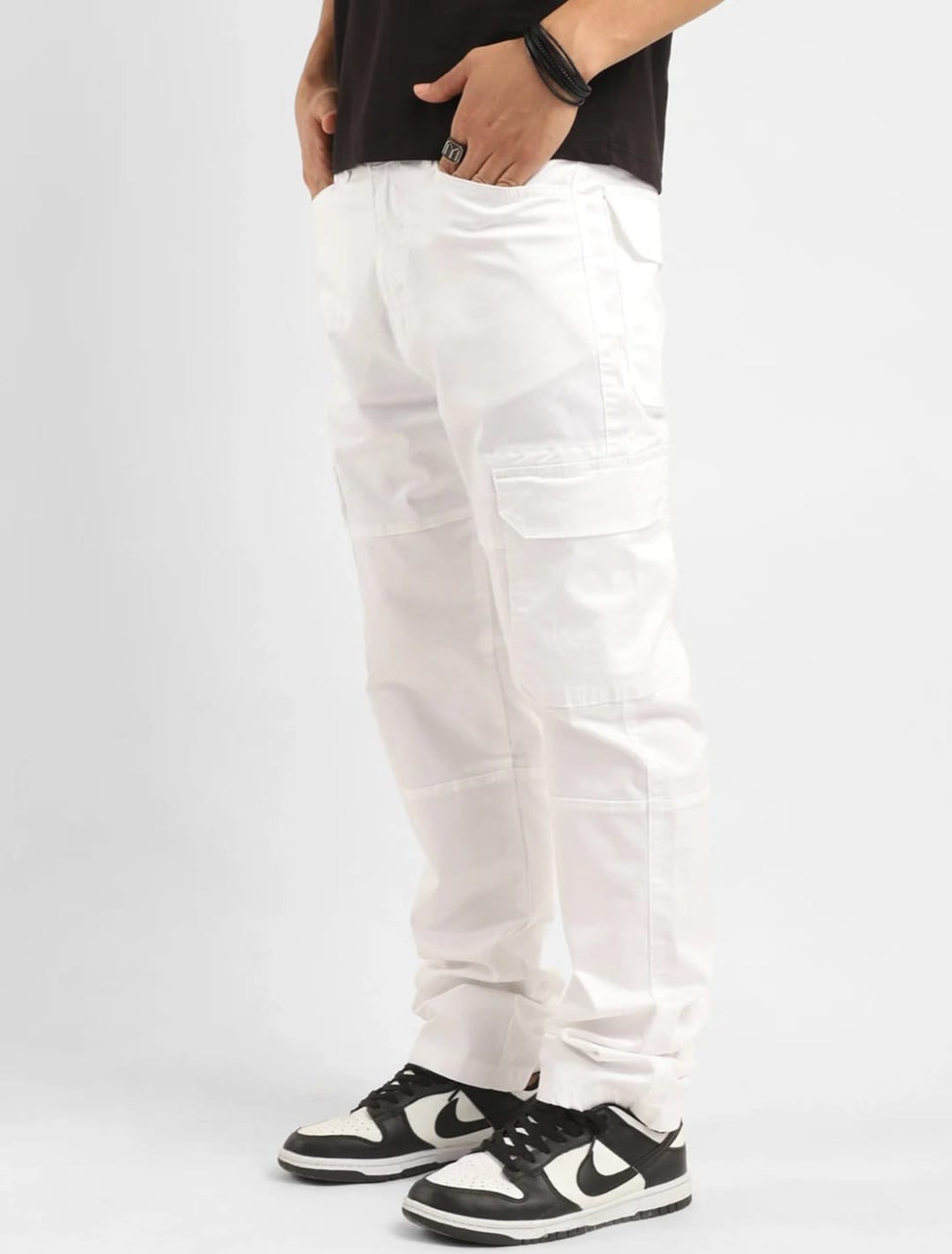 The BlueVibe white color men denim cargo and white shorts COMBO SET