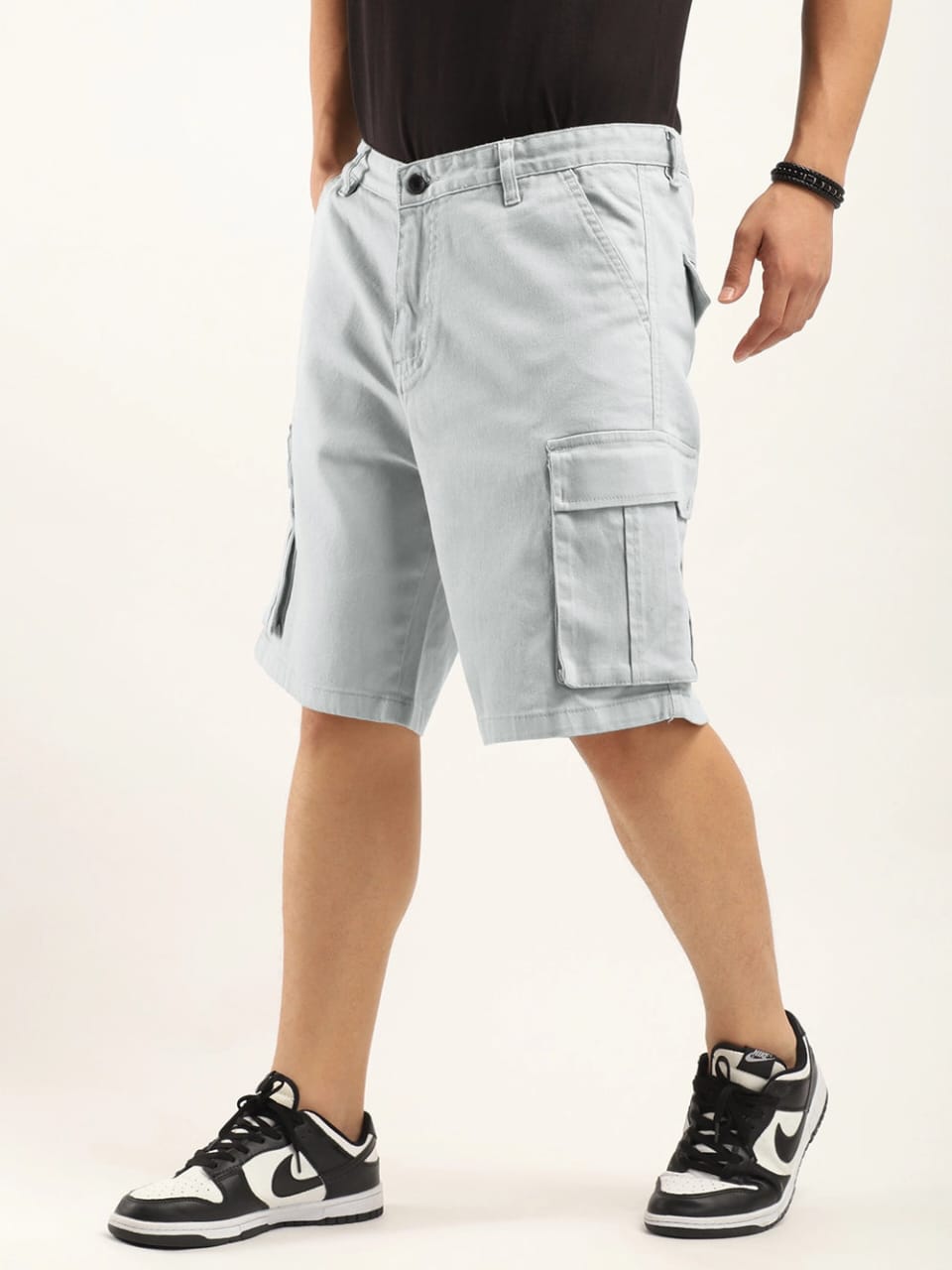 The BlueVibe denim grey cargo men shorts
