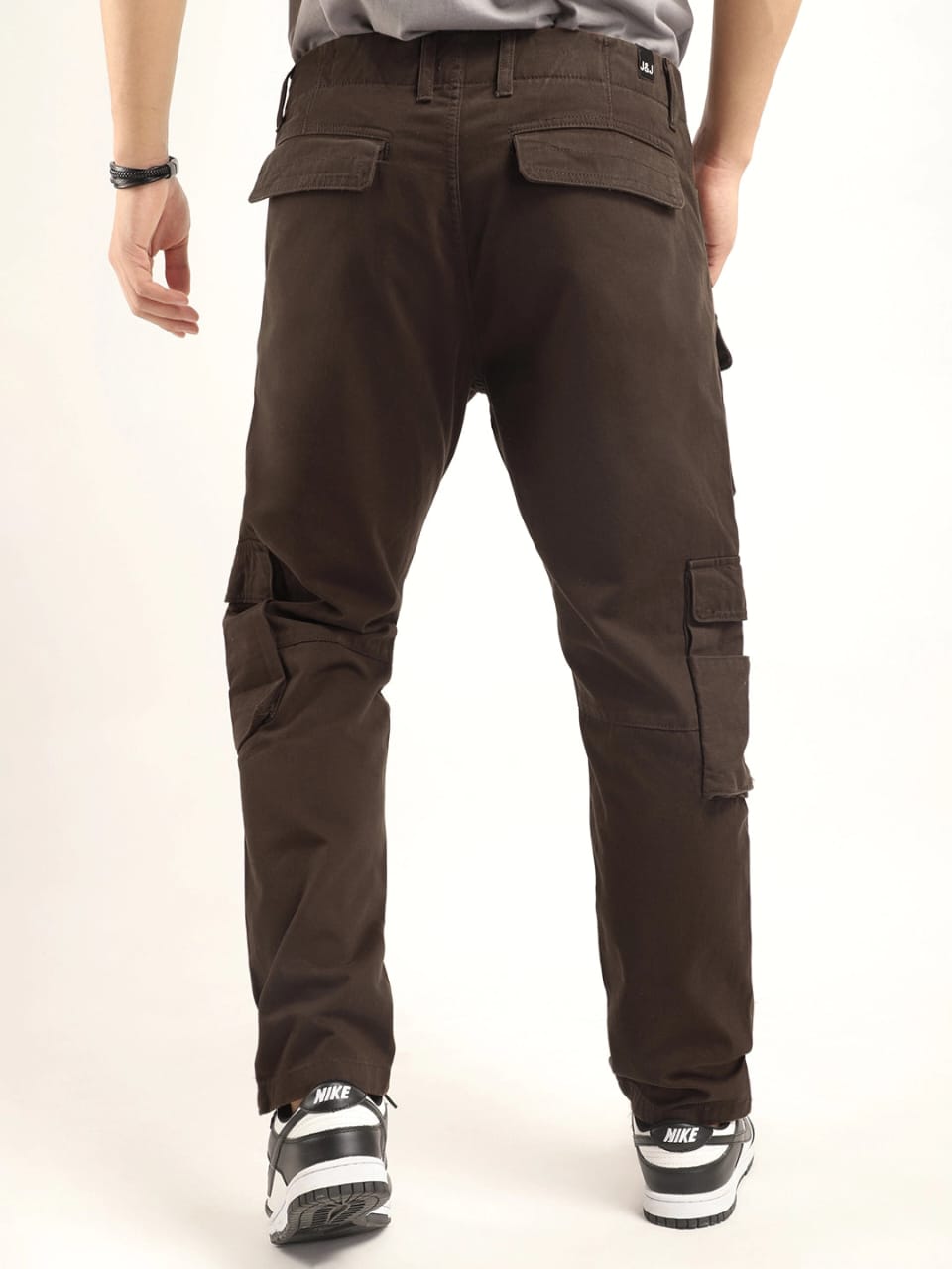The BlueVibe men dark Broun 6 pocket denim cargo