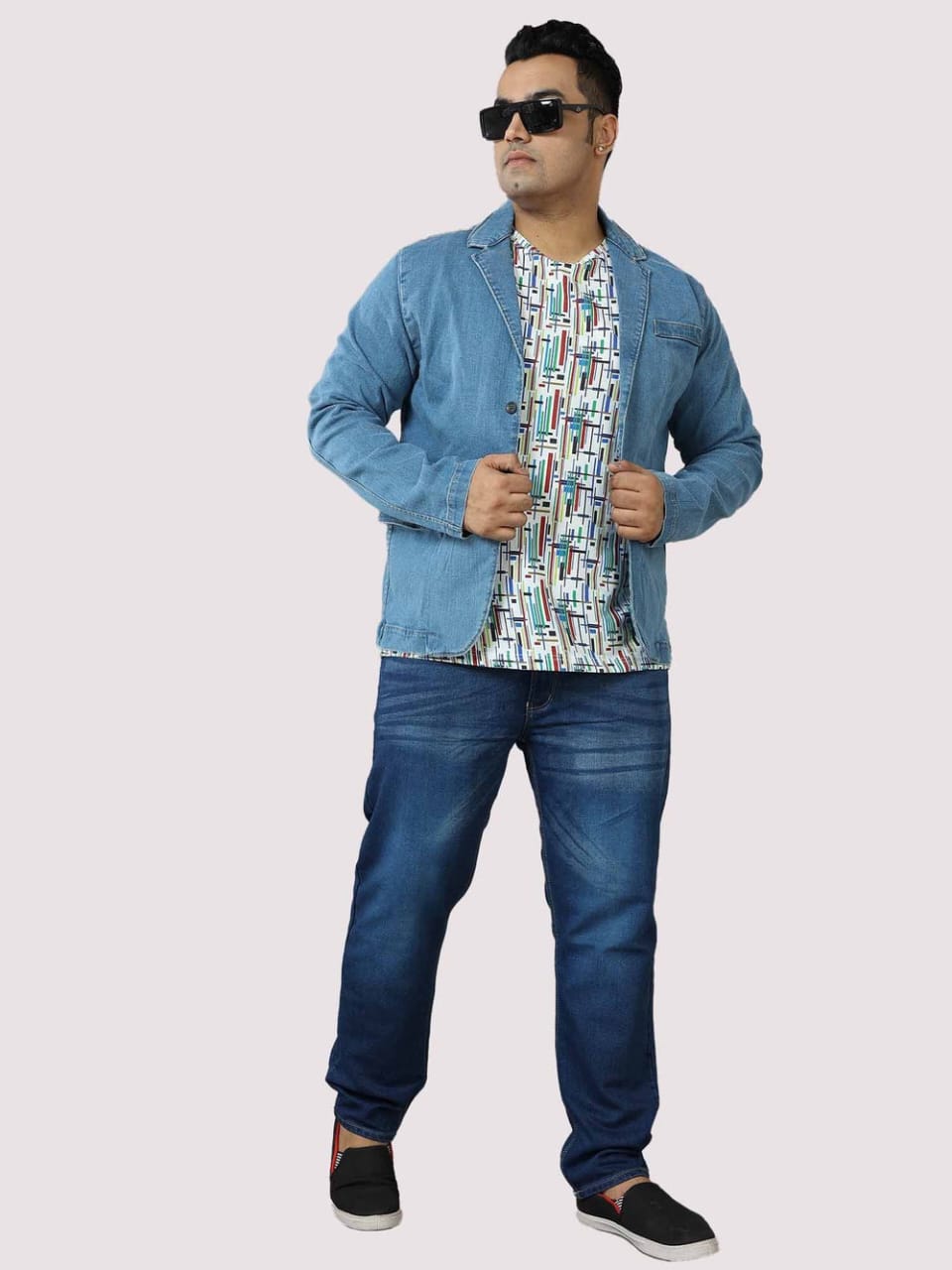 The BlueVibe dark blue plus size men  jeans